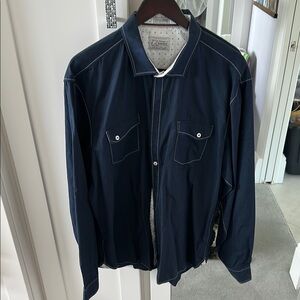 Men’s 7 Diamonds Blue Casual Button Down Shirt